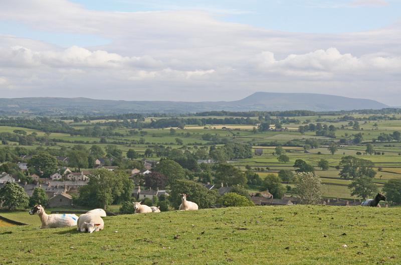 LP and Pendle from Green Gate Lane.jpg - "Pendle"  - by Nita Dewar. View of Pendle and Long Preston from the top of Green Gate Lane.